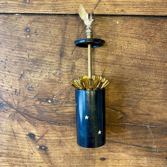 Vintage Pop-Up Cigarette Holder with Eagle – 19 cm