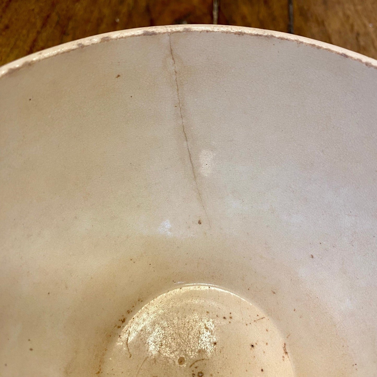 French Vintage Café Au Lait Bowl HAMAGE Nord, cream glaze
