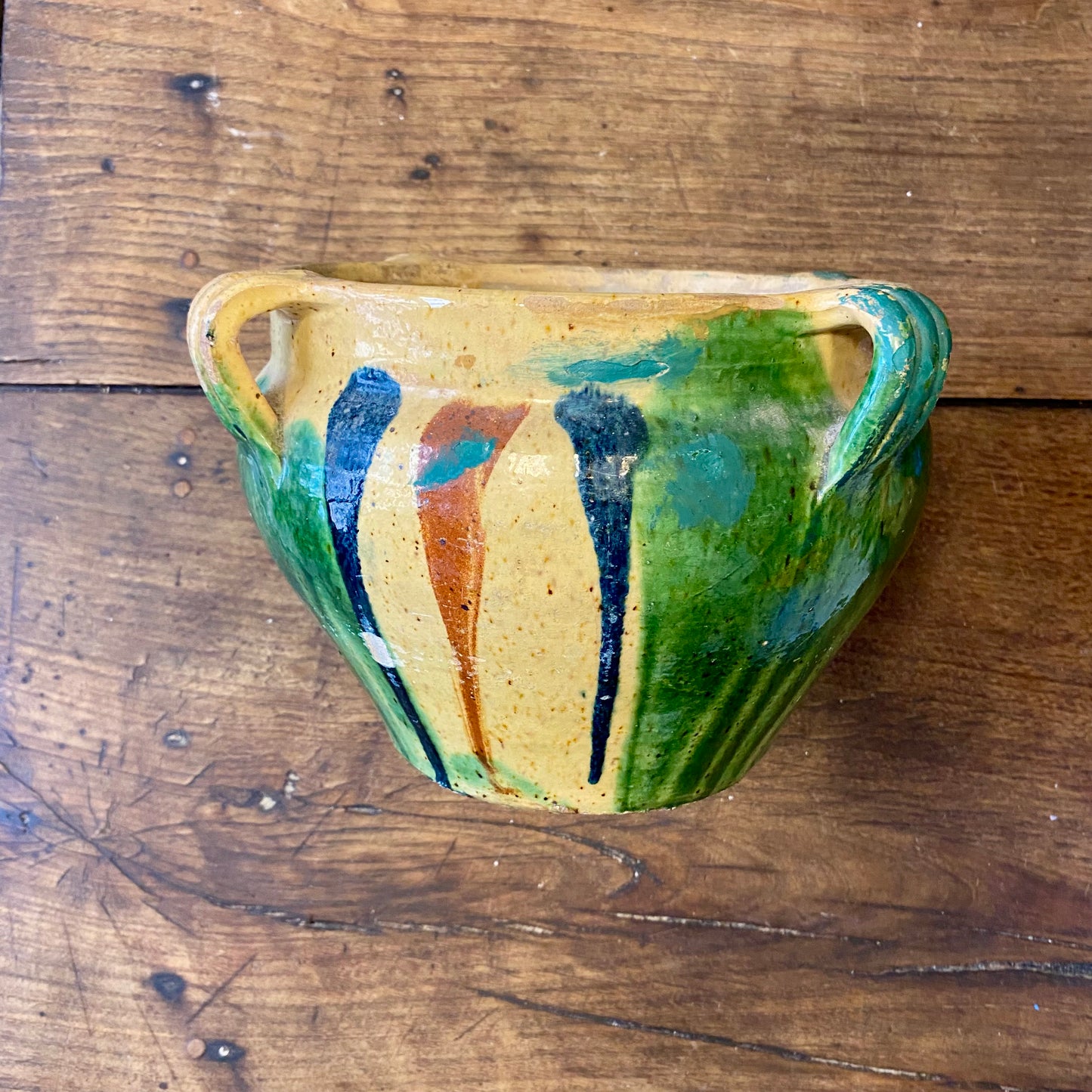 Vintage French Provençal Glazed Planter