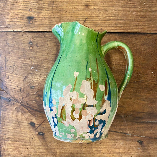 Vintage Provençal Green Glazed Jug – 26 cm