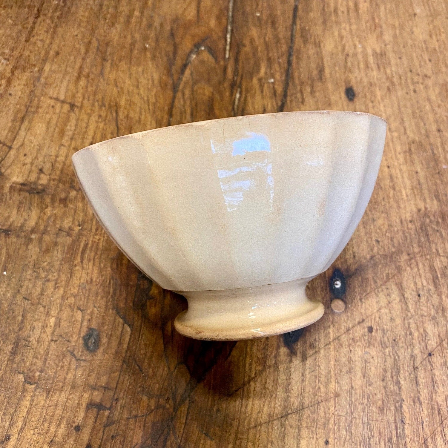 French Vintage Café Au Lait Bowl HAMAGE Nord, cream glaze