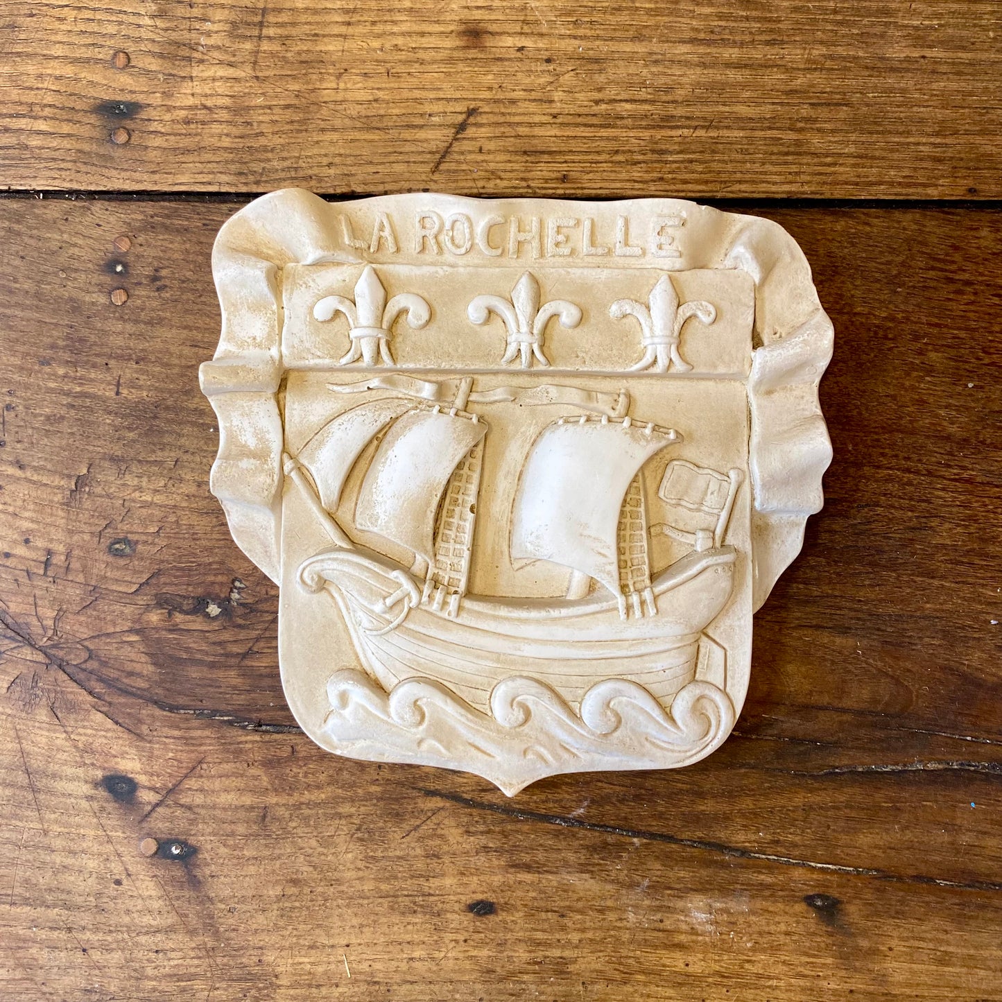 French Vintage La Rochelle Wall Plaque – 28 × 28 cm