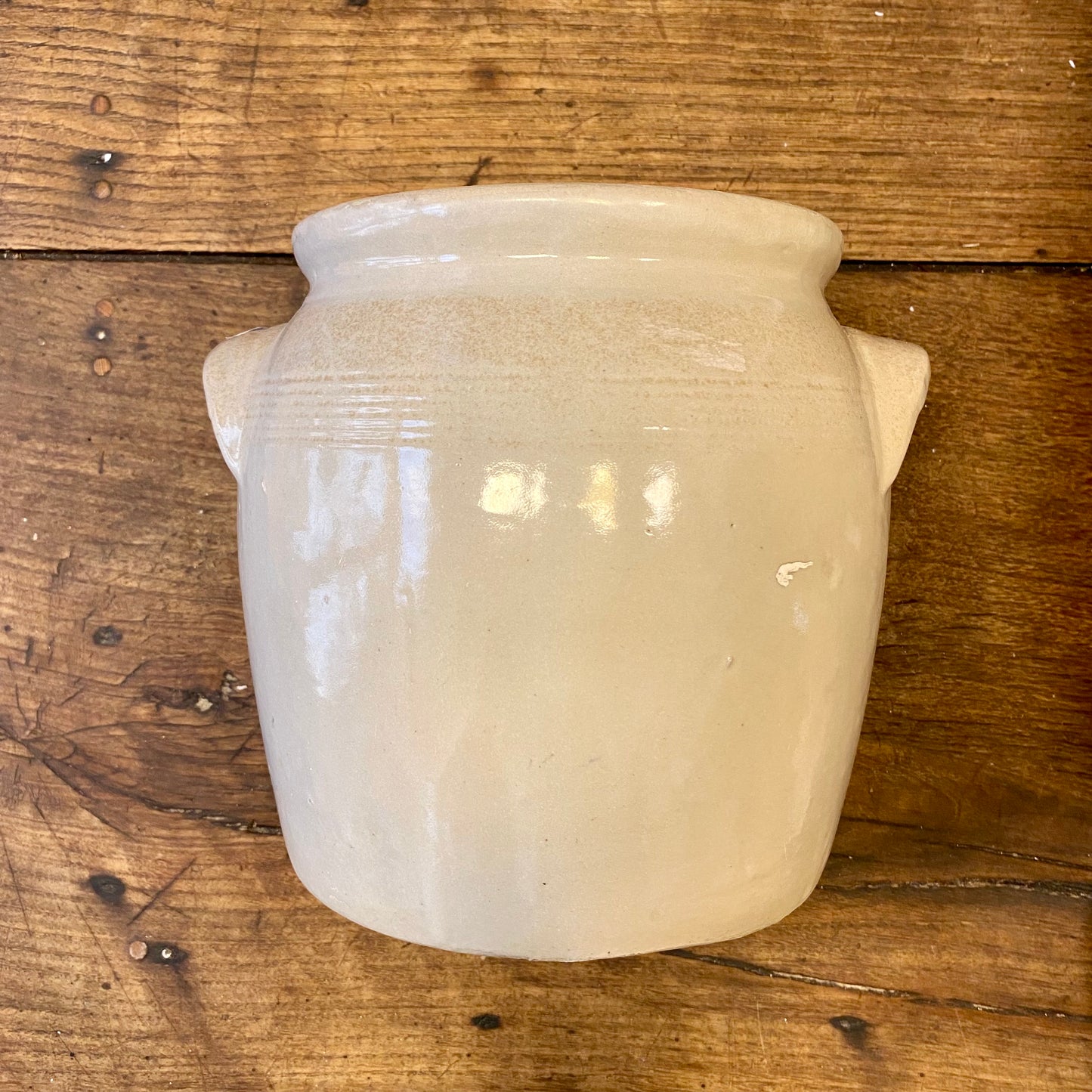 Vintage French Stoneware Pot with Handles