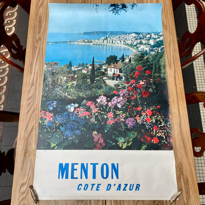 Vintage French Menton Côte d’Azur Travel Poster – 1960