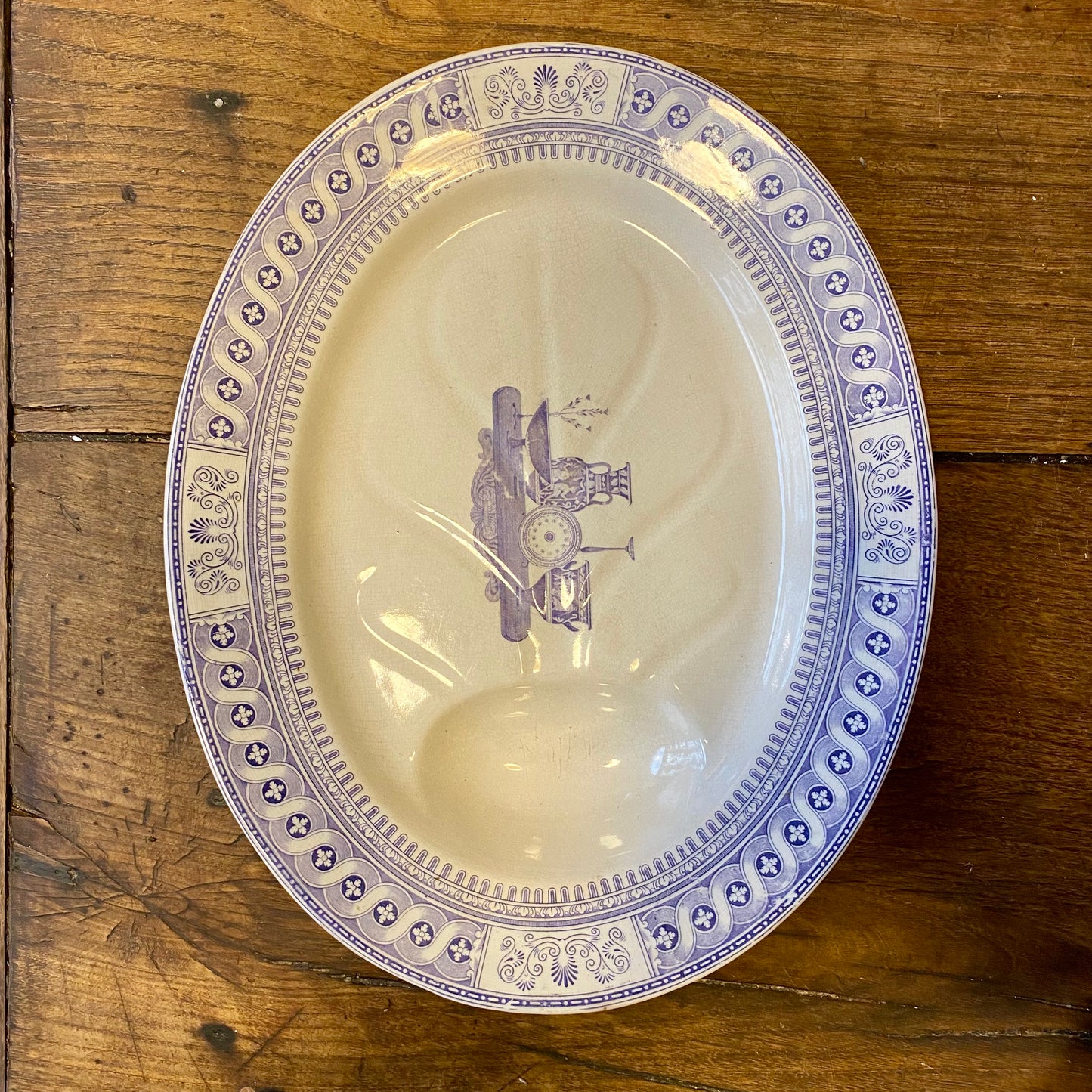Vintage English Purple Transferware Serving Platter – Etruscan Vases
