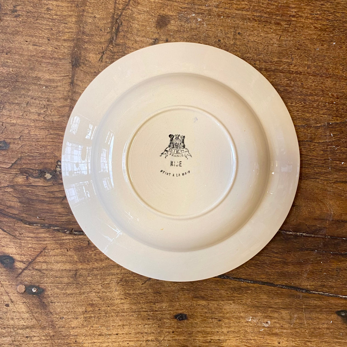 Vintage Gien “Nice” Soup Bowl Blue Floral