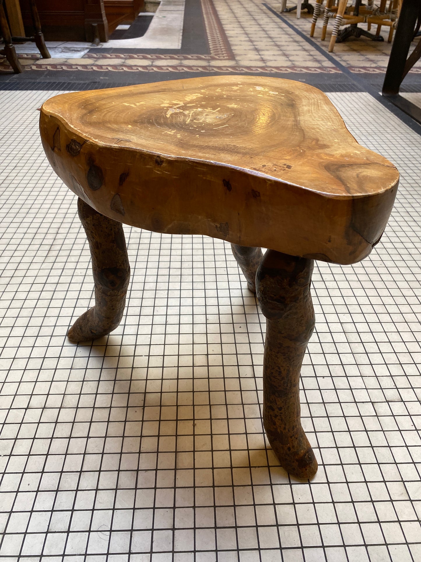 Brutalist Wooden Stool