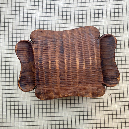 French Rustic Hand-Carved Milking Stool – 35 × 35 cm