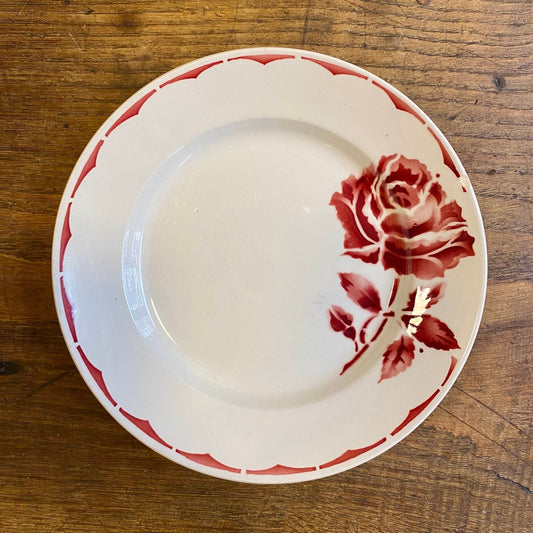 Vintage Saint-Amand “Daisy” Shallow Bowl – Red Rose