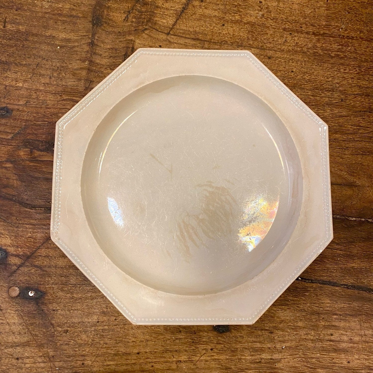 Creil & Montereau Pearled Dessert Plate – Antique French Porcelain
