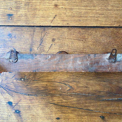 French Vintage Wooden Wall Hook Rack