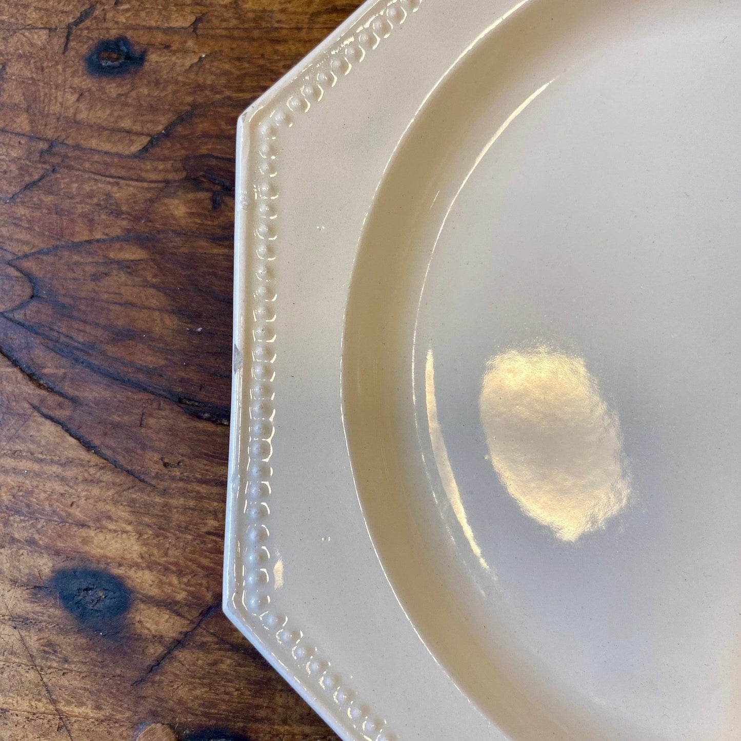 Creil & Montereau Pearled Dessert Plate – Antique French Porcelain