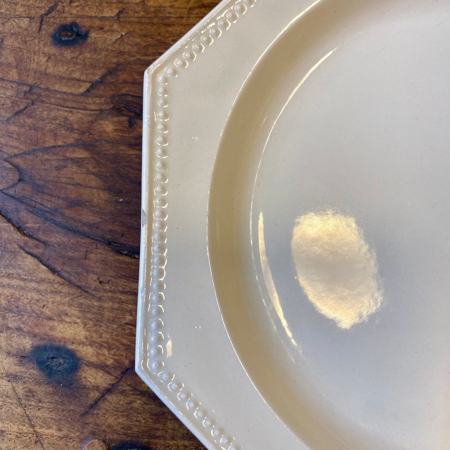 Creil & Montereau Pearled Dessert Plate – Antique French Porcelain