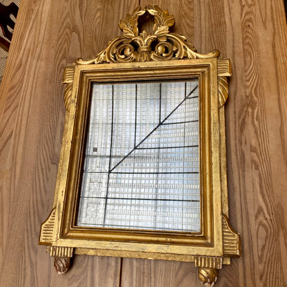 Vintage Gilt Mirror With Laurel Wreath Crest