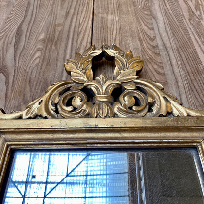 Vintage Gilt Mirror With Laurel Wreath Crest
