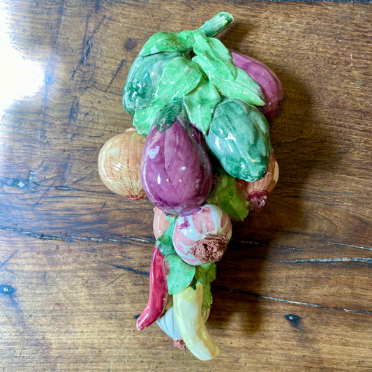 French Vintage Ceramic Vegetable Wall Decoration