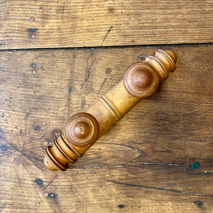 Vintage French Wooden Wall Rack with Two Pegs