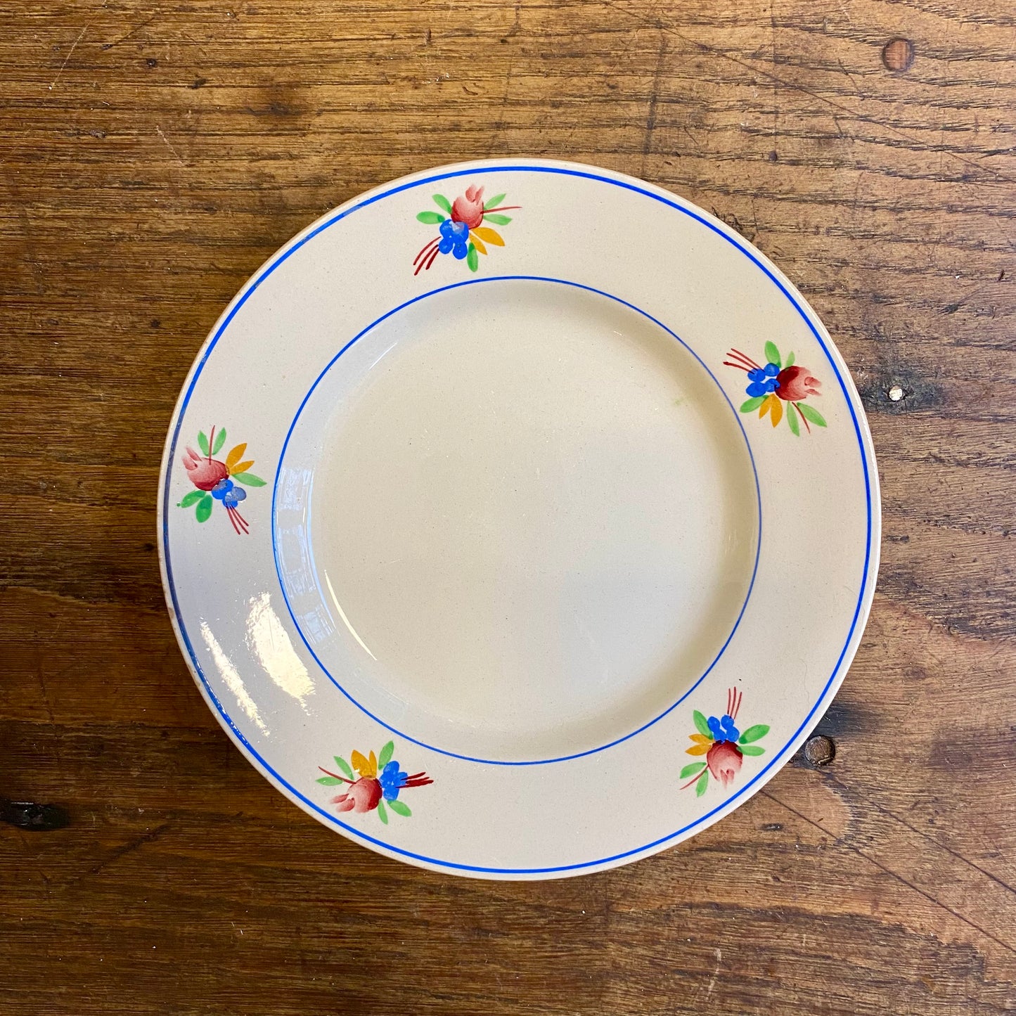 Vintage Gien “Nice” Dessert Plate – Blue Floral