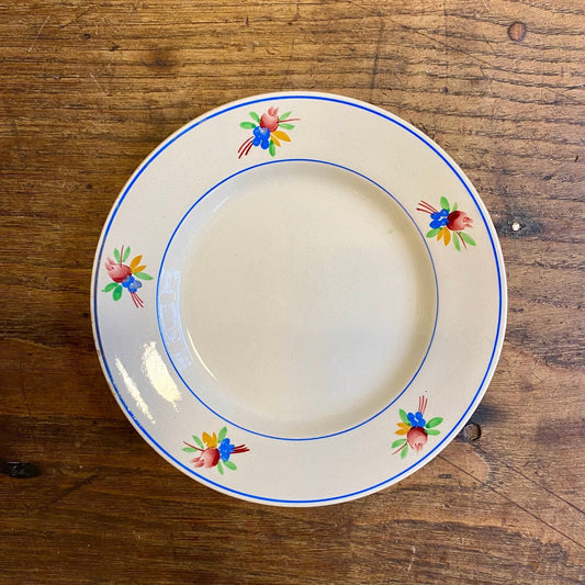 Vintage Gien “Nice” Dessert Plate – Blue Floral