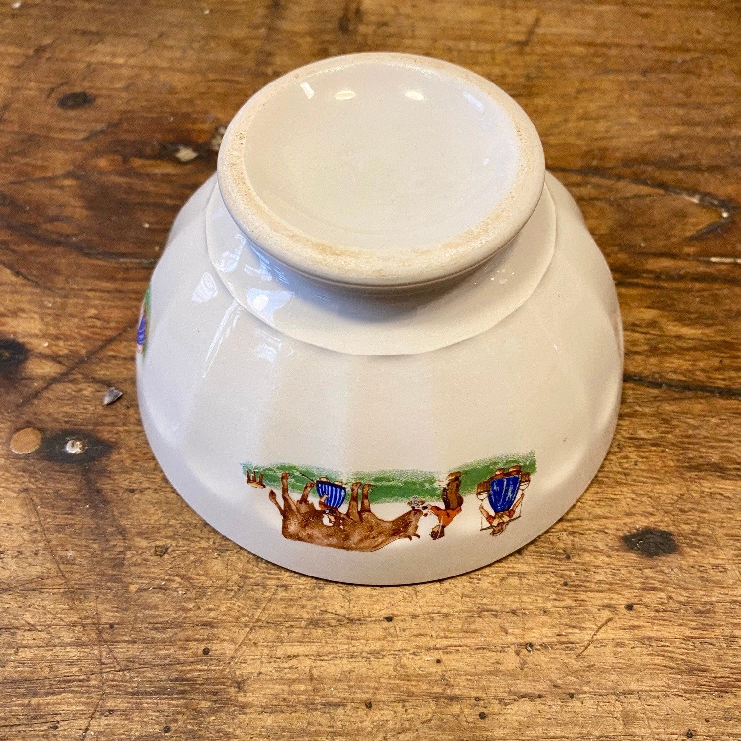 French vintage Café Au Lait Bowl - Pastoral motif