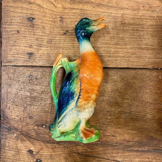 Vintage French Ceramic Duck Pitcher – Multicoloured Glaze