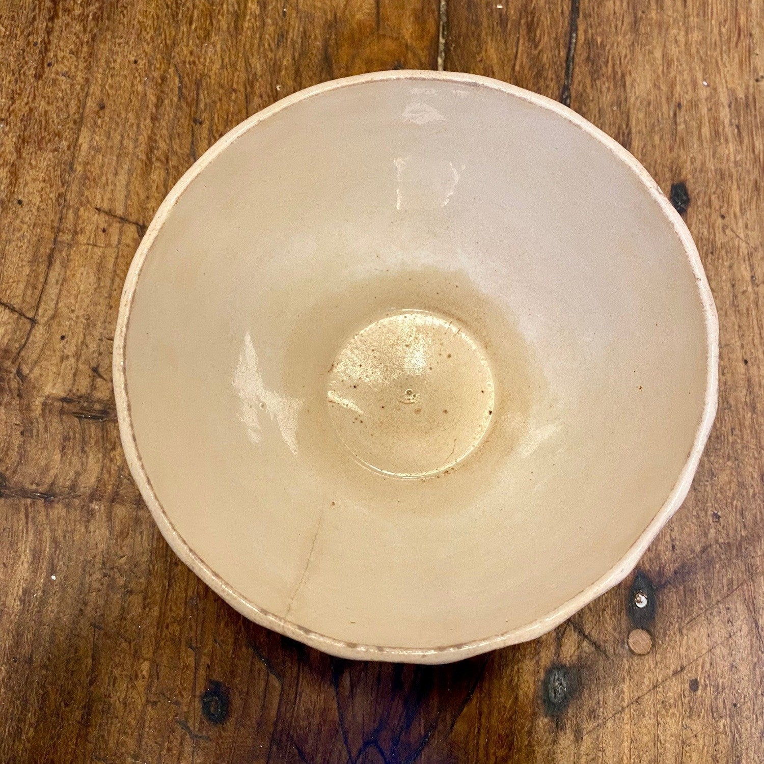 French Vintage Café Au Lait Bowl HAMAGE Nord, cream glaze