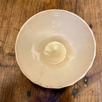 French Vintage Café Au Lait Bowl HAMAGE Nord, cream glaze