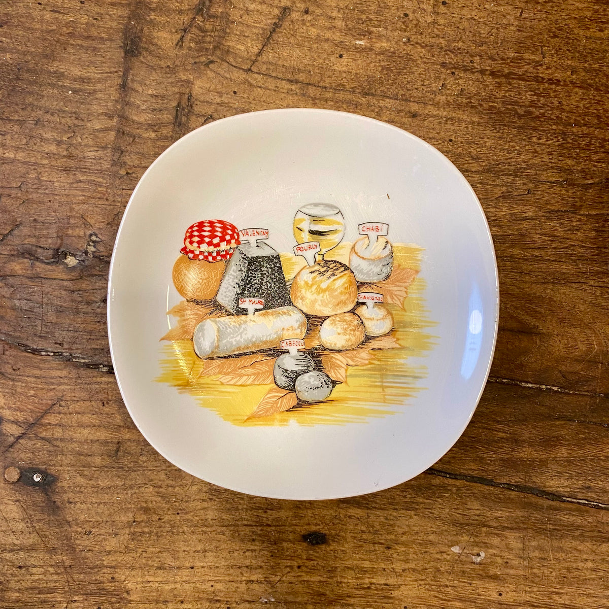 Vintage Berry Haute Porcelaine Dessert Plate – French Cheese Motif