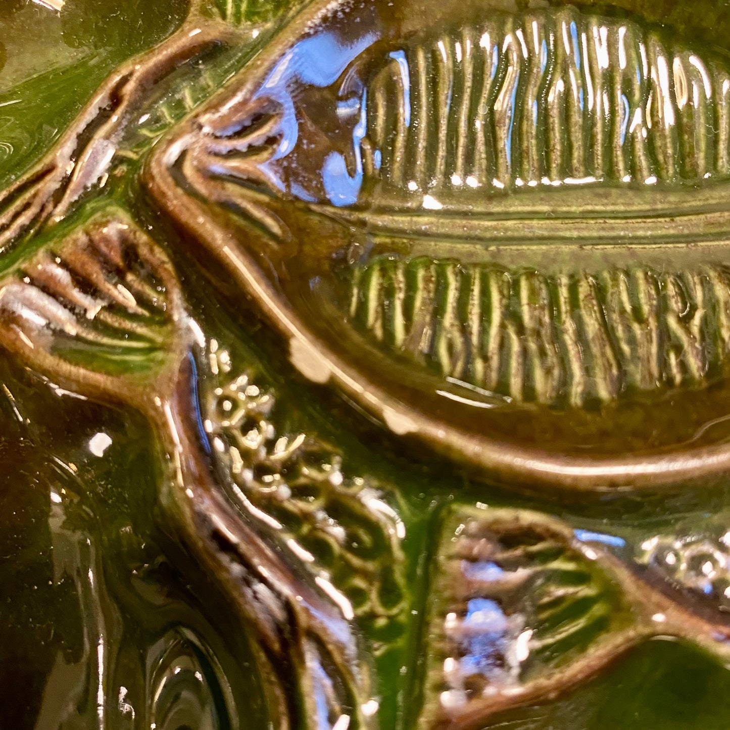 Vintage St-Clément Oyster Plate Green Glaze