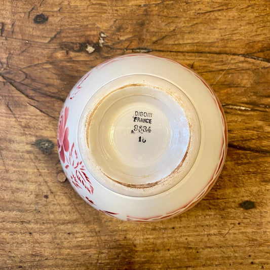 Vintage French Digoin Café au Lait Bowl – Red Rose