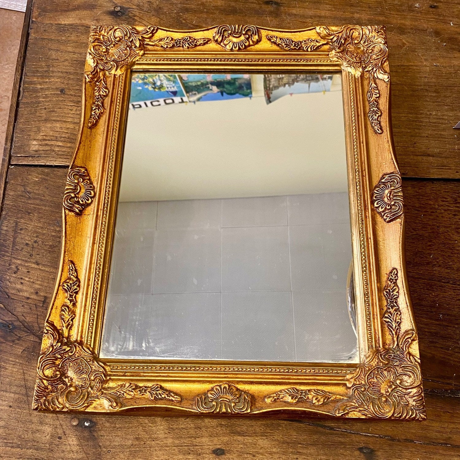 French vintage gilt wall mirror