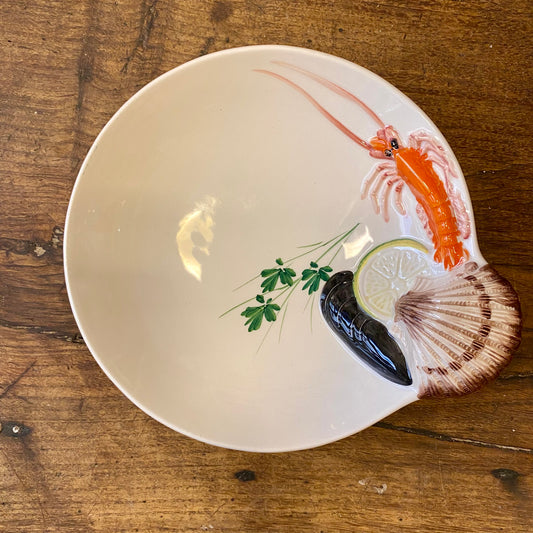 Vintage Italian Tre Art Seafood Serving Bowl – 28 cm
