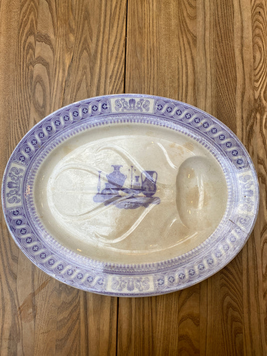 Large Antique English Serving Platter – “Etruscan Vases”