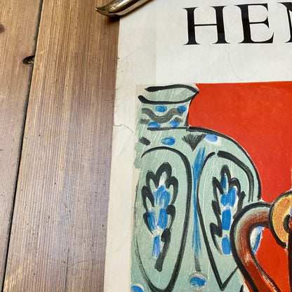Vintage Henri Matisse lithographic exhibition poster, Paris 1956, still life with green vase and lilac jug, view 3