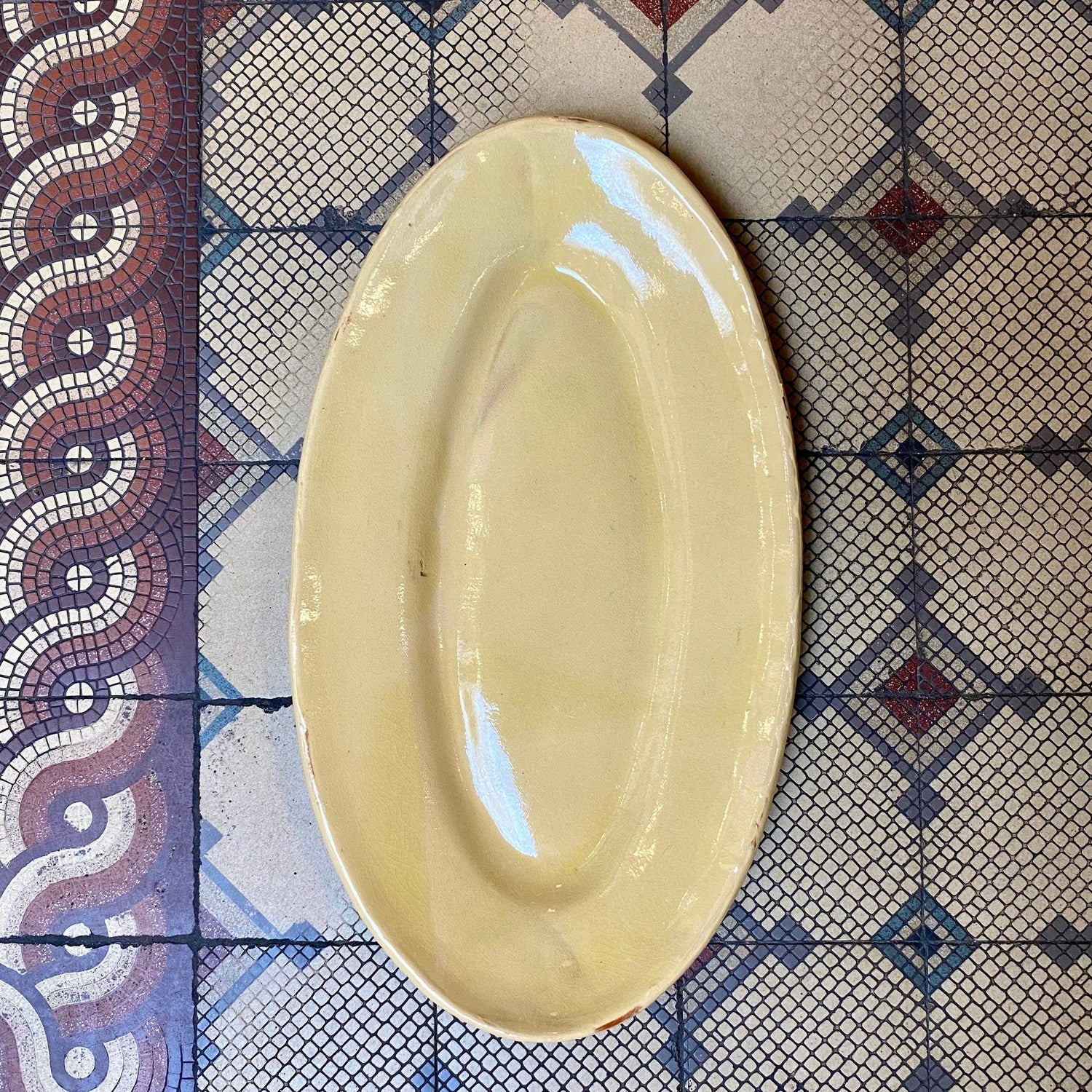 French Provençal Large Vintage Platter