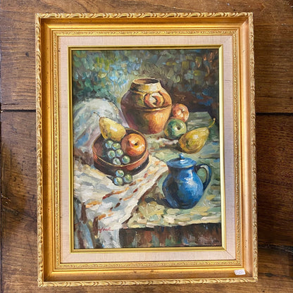 Vintage still life oil painting