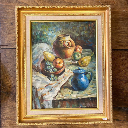 Vintage still life oil painting
