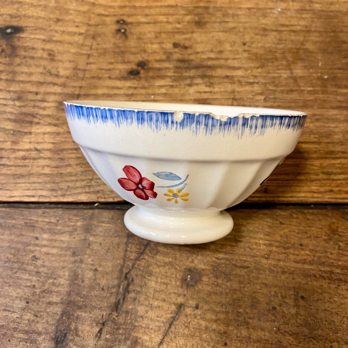 Vintage Digoin Café au Lait Bowl – Floral Motif