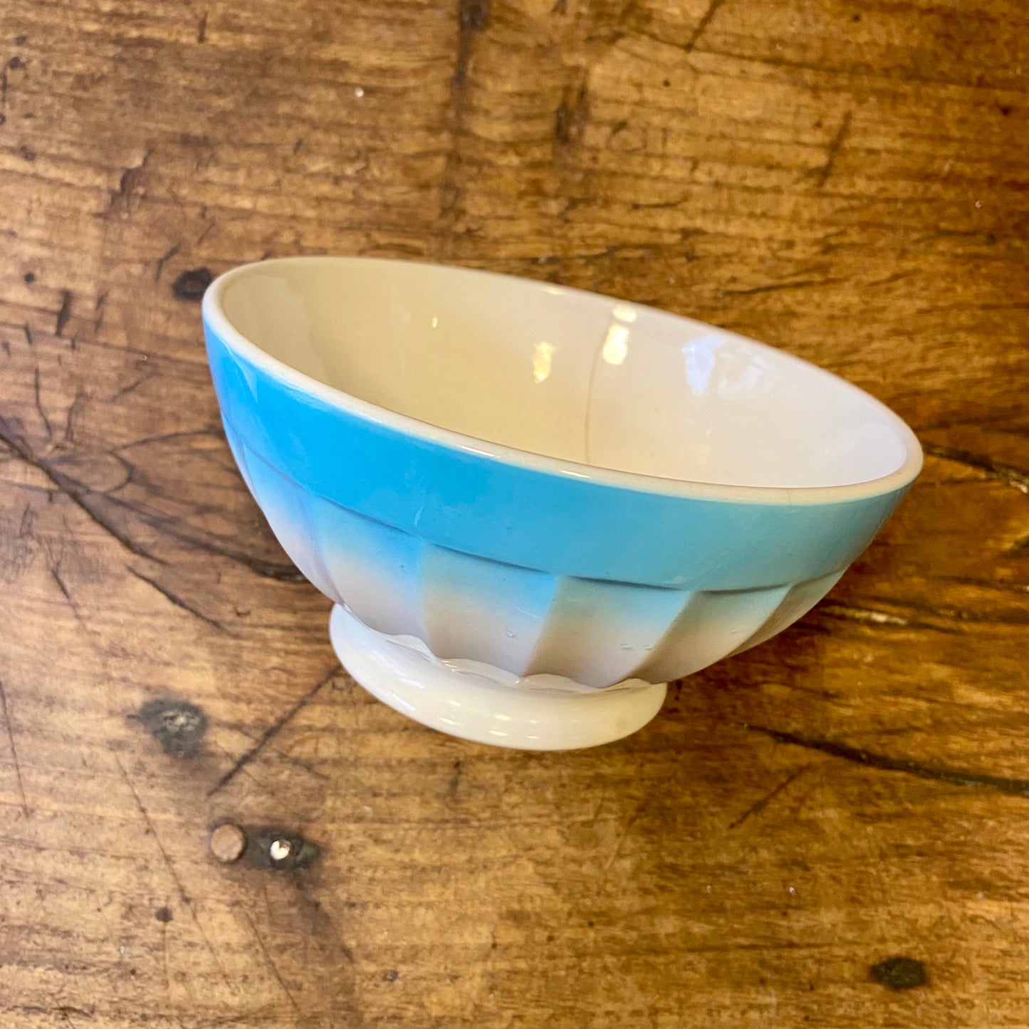 Vintage French Lunéville Café au Lait Bowl – Blue & White