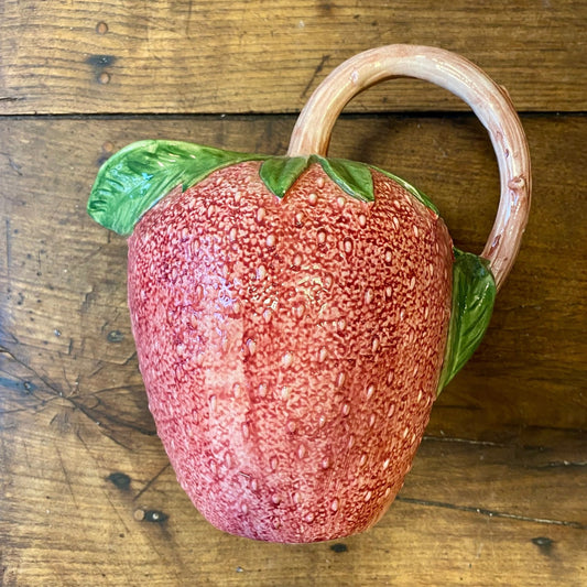 Vintage Italian Strawberry Pitcher – 26 cm