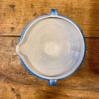 Vintage Blue Glazed Mixing Bowl