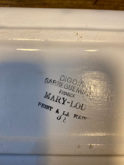 Hand-Painted French Butter Dish – Digoin Sarreguemines “Mary-Lou”
