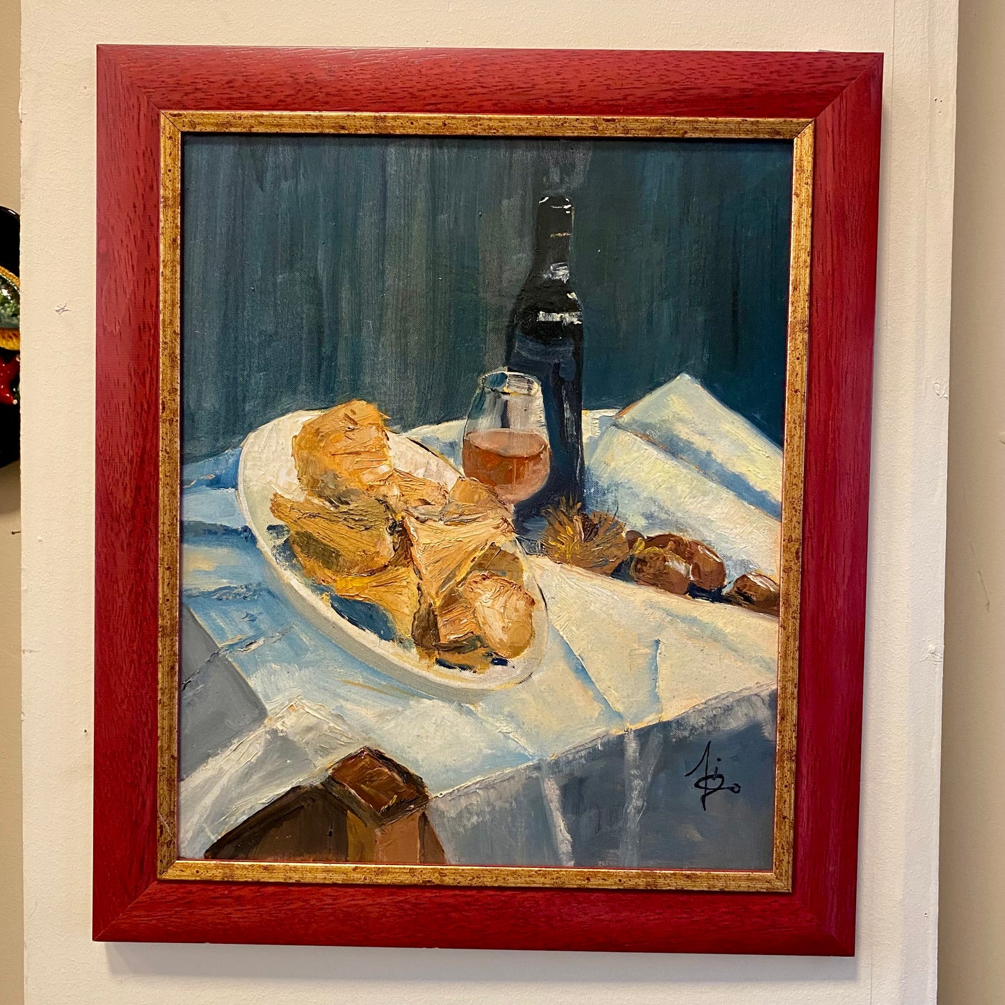 Vintage Framed Still Life Painting – 55 × 47 cm