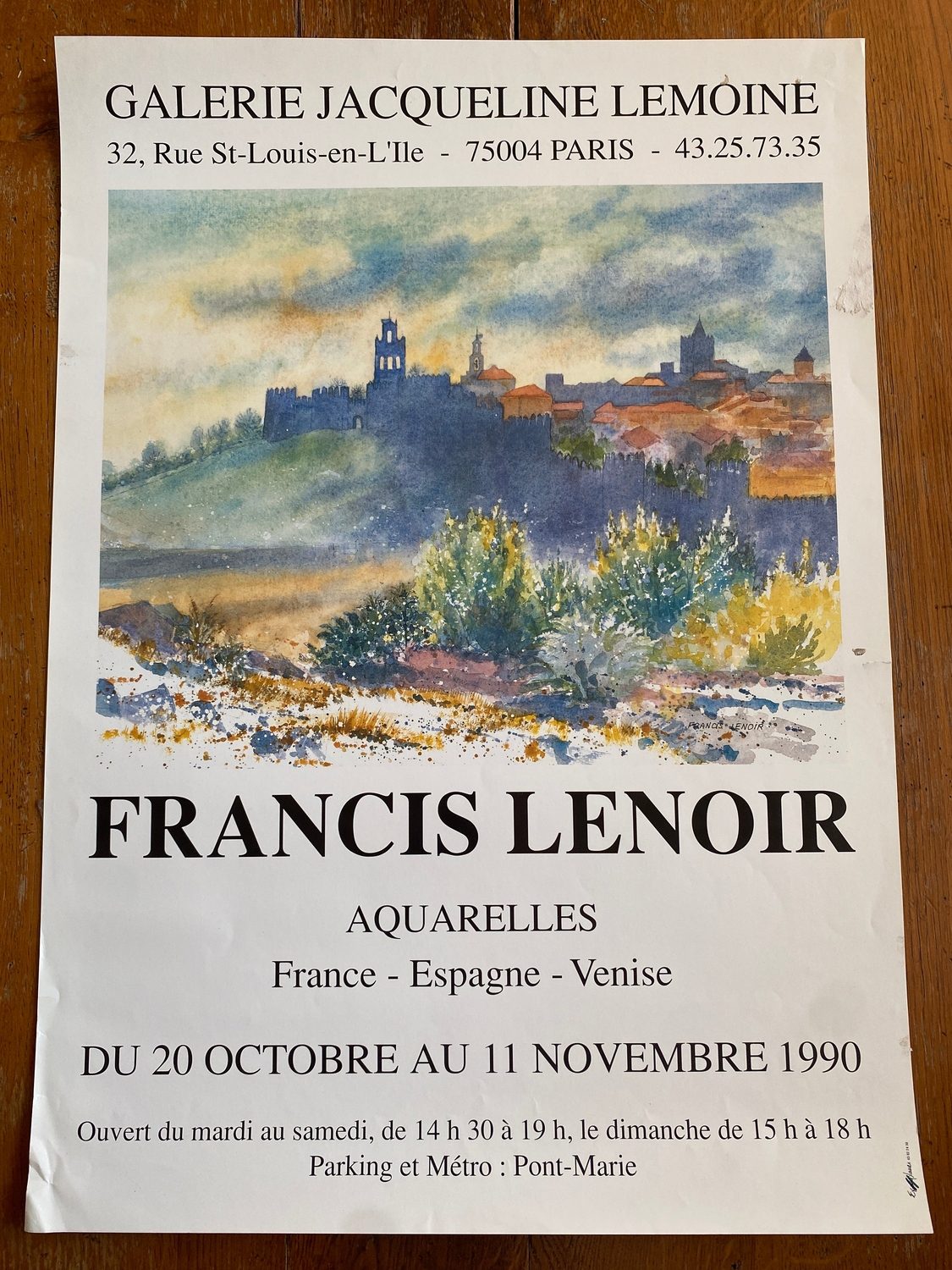 Pattern: Francis Lenoir exhibition poster, Paris 1990 – Curiosité Göteborg | Fransk vintageinredning från Curiosité