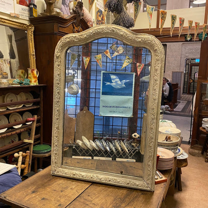 Pattern: French Antique Mirror – Louis-Philippe Style with Soft Grey Patina – Curiosité Göteborg | Fransk vintageinredning från Curiosité