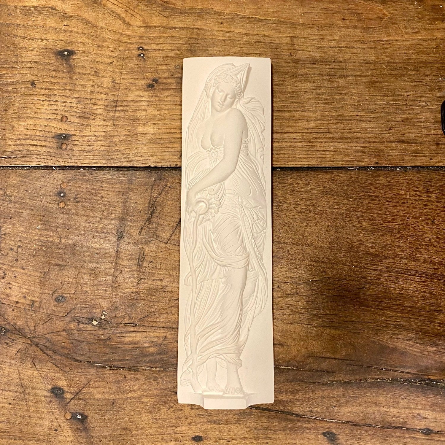 French Artisan Plaster Relief – Classical Figure
