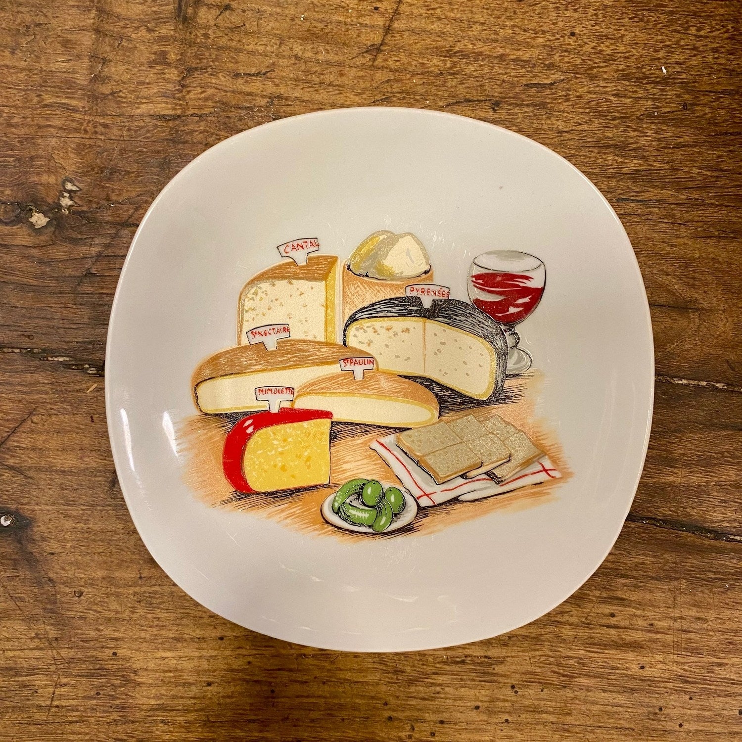 Pattern: French Cheese Plate – “Fromages de France” – Curiosité Göteborg | Fransk vintageinredning från Curiosité