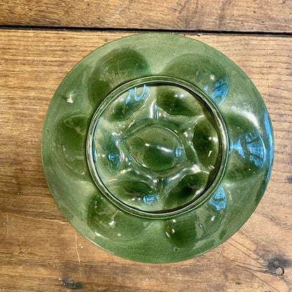 Pattern: French Glazed Ceramic Oyster Plate – Green & Turquoise – Curiosité Göteborg | Fransk vintageinredning från Curiosité