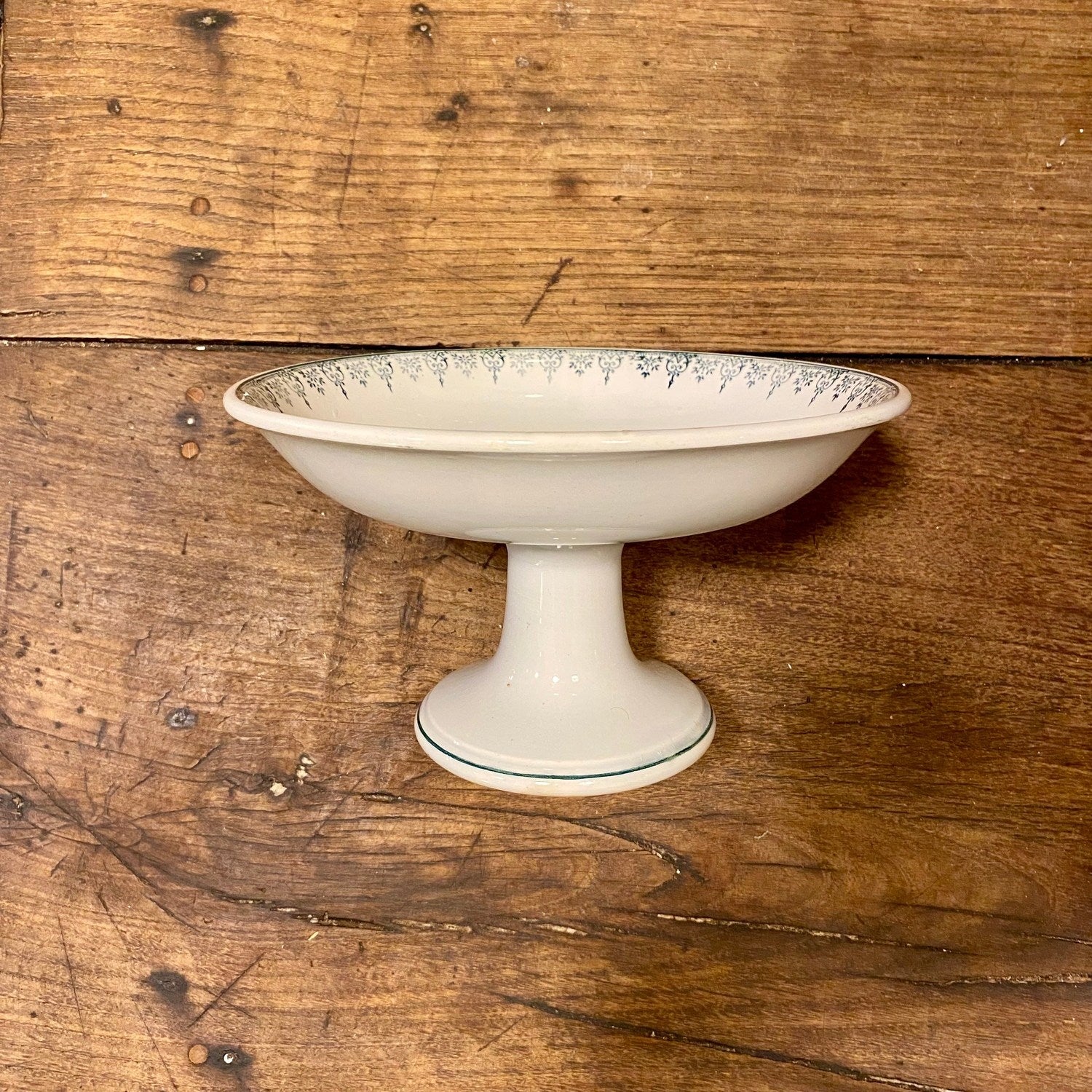 Pattern: French Vintage Compote Dish – Blue Border Pattern – Curiosité Göteborg | Fransk vintageinredning från Curiosité