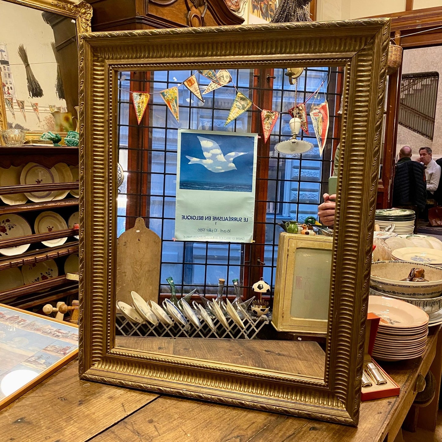 Pattern: French Vintage Mirror – Gilded Wooden Frame – Curiosité Göteborg | Fransk vintageinredning från Curiosité